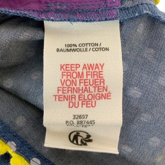 Mini Boden Polka Dot Girls Romper 4-5Y Blue Yellow Pom Pom Trim Spring Summer - Picture 6 of 7